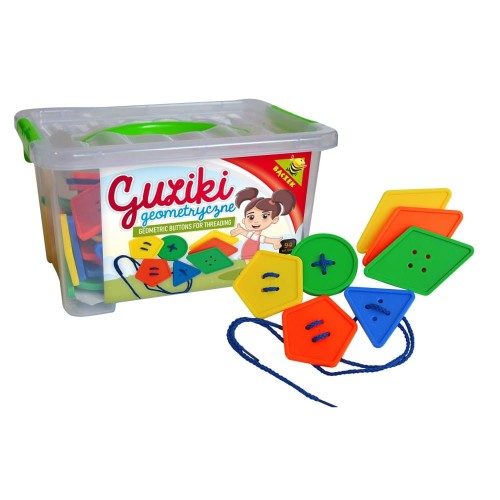 Guziki Geometryczne - układanka , przewlekanka