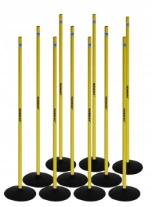 ZESTAW TYCZEK SLALOMOWYCH -140cm-Z PODSTAWĄ -10szt